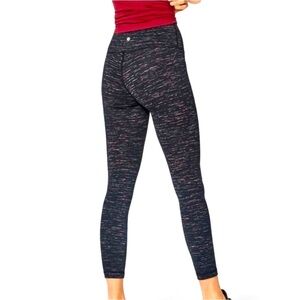 Lululemon I Wunder Under HighRise Black/Multi-color 7/8 Leggings Size 6 Like New